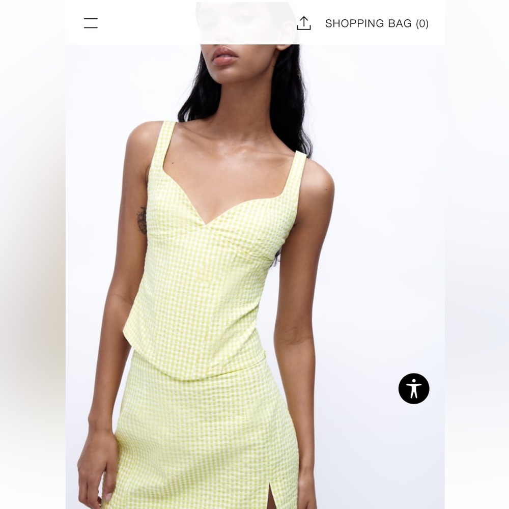 Zara Gingham Corset Top